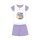 Nyári rövid ujjú gyerek pamut pizsama - Disney Hercegnők - Trust your heart felirattal - világoslila - 104