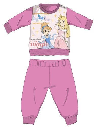 Disney Hercegnők téli vastag baba pizsama - pamut flanel pizsama - rózsaszín - 80