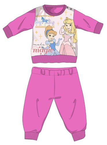 Disney Hercegnők téli vastag baba pizsama - pamut flanel pizsama - sötétrózsaszín - 80