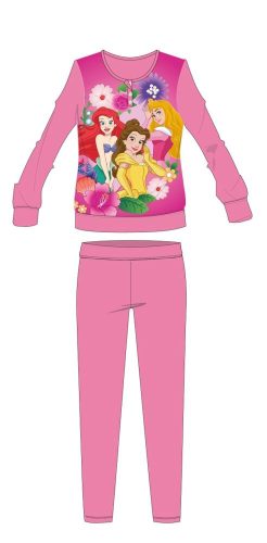 Disney Hercegnők téli vastag gyerek pizsama - pamut flanel pizsama - sötétrózsaszín - 104