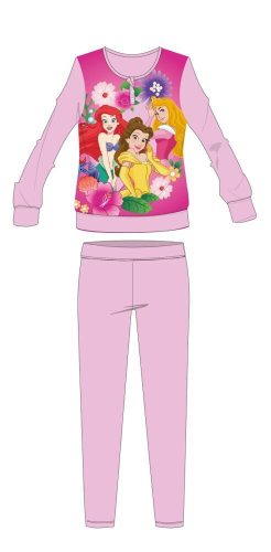 Disney Hercegnők téli vastag gyerek pizsama - pamut flanel pizsama - világosrózsaszín - 104
