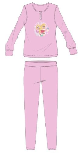 Disney Hercegnők pamut flanel pizsama - téli vastag gyerek pizsama - világosrózsaszín - 104