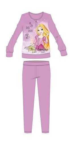 Disney Hercegnők téli pamut gyerek pizsama - interlock pizsama - világoslila - 98
