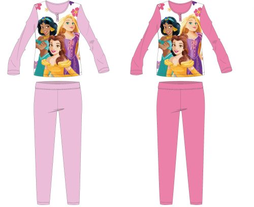 Disney Hercegnők pamut jersey gyerek pizsama - világosrózsaszín - 104