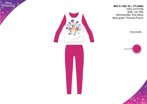 Disney Hercegnők gyerek jersey pizsama - pink - 104