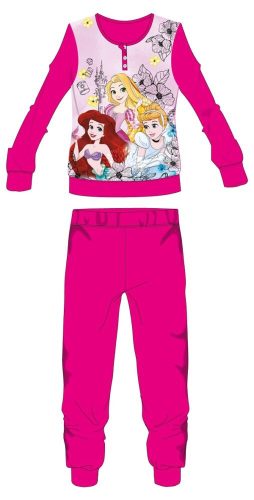 Disney Hercegnők polár pizsama - téli vastag gyerek pizsama - pink - 104