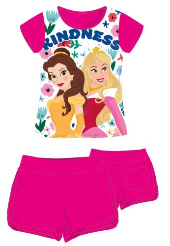 Disney Hercegnők pamut nyári együttes - póló-rövidnadrág szett - pink - 104