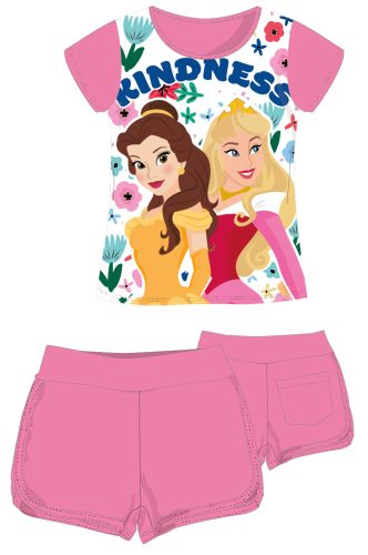 Disney Hercegnők pamut nyári együttes - póló-rövidnadrág szett - rózsaszín - 104