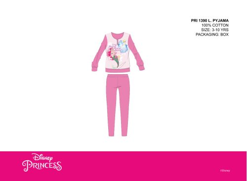 Disney Hercegnők vékony pamut gyerek pizsama - jersey pizsama - rózsaszín - 104