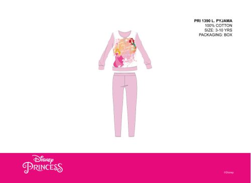 Disney Hercegnők vékony pamut gyerek pizsama - jersey pizsama - világosrózsaszín - 104