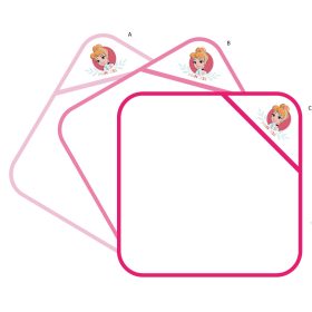   Disney Hercegnők kapucnis babatörölköző hímzett mintával - 70 x 70 cm 