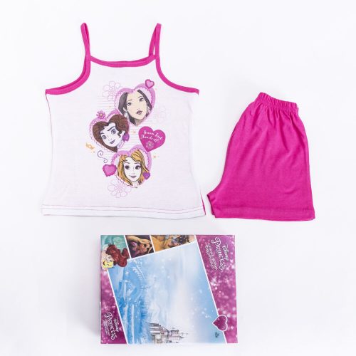 Hercegnők kislány pamut pizsama - ujjatlan pizsama - nyári együttes - pink - 98