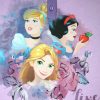 Téli pamut gyerek pizsama - Disney Hercegnők - lila - 116