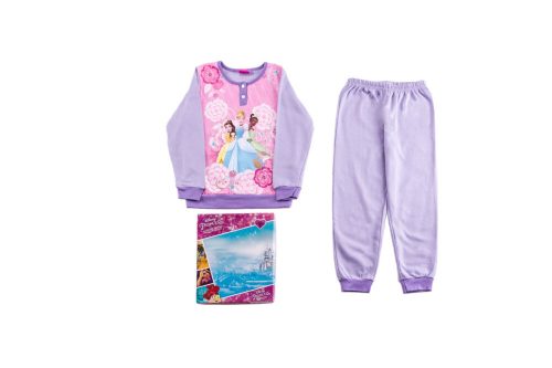 Disney Princess gyerek pamut pizsama - flanel pizsama - világos lila - 104