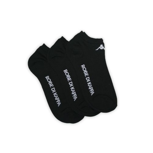 Kappa unisex mercerizované tajné ponožky - 3 páry/balenie - bavlnené tajné ponožky - čierne - 39-41