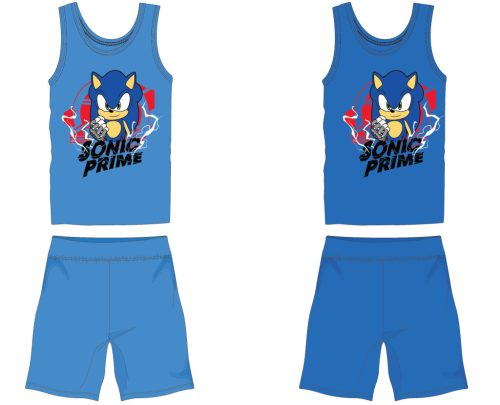 Sonic pamut nyári együttes - trikó-rövidnadrág szett - középkék - 98