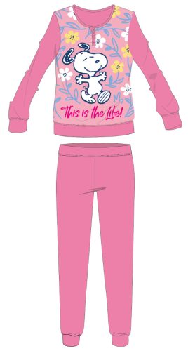 Snoopy hosszú vékony pamut gyerek pizsama -  jersey pizsama - rózsaszín - 104