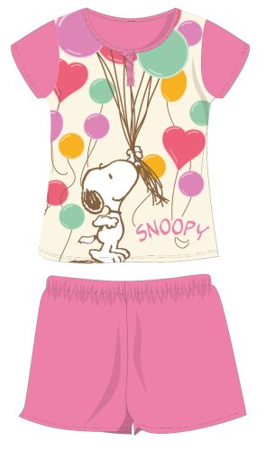 Snoopy letné bavlnené pyžamo s krátkym rukávom - detské džersejové pyžamo - ružové - 116