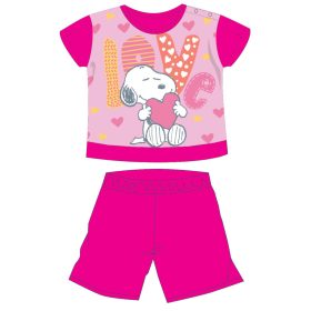Snoopy short-sleeved summer cotton baby pajamas