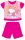 Snoopy rövid ujjú nyári pamut baba pizsama - pink - 98