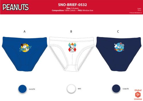 Chlapčenská spodná bielizeň Snoopy - 3-dielna bavlnená spodná bielizeň