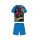 Summer short-sleeved cotton pajamas for children - Spiderman - with Super Hero inscription - medium blue - 98
