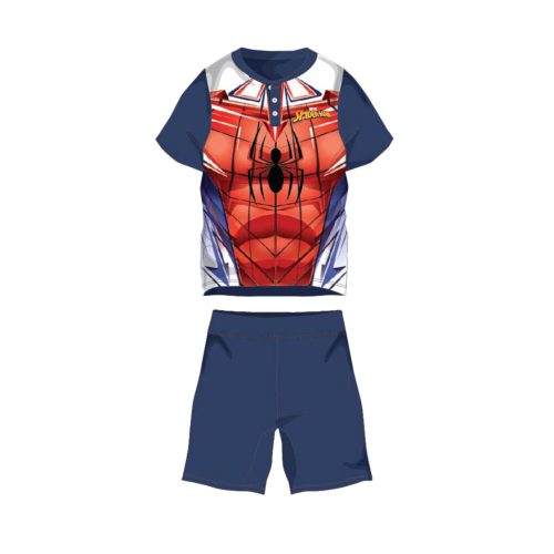 Letní dětské bavlněné pyžamo s krátkým rukávem - Spiderman - tmavě modré - 140