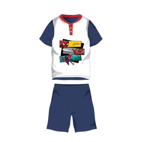 Pigiama estivo per bambini in cotone a maniche corte - Spiderman - con scritta Spiderman - blu scuro - 98