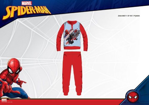 Winter cotton interlock children's pajamas - Spiderman - red - 134
