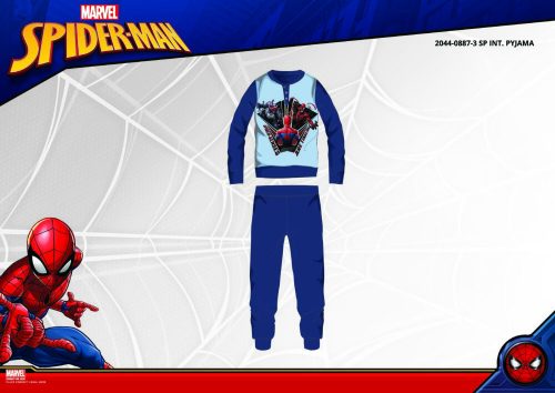 Winter cotton interlock children's pajamas - Spiderman - dark blue - 116
