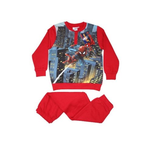 Téli flanel gyerek pizsama - Pókember - piros - 104