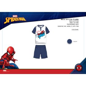   Pigiama estivo per bambini a maniche corte Spiderman - pigiama in cotone - blu scuro