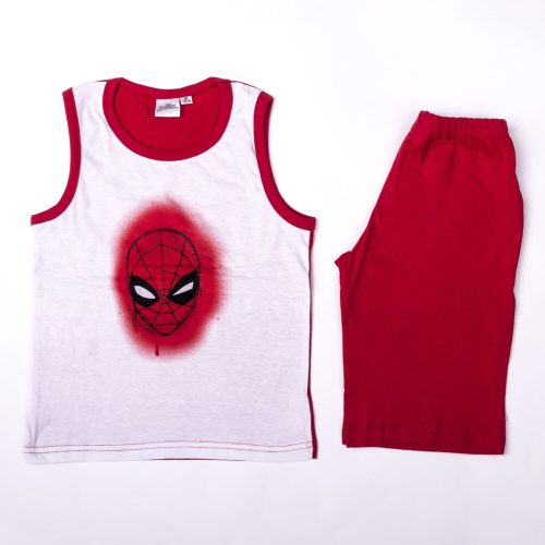 Chlapčenský bavlnený letný komplet Spiderman - súprava tričko-šortky - červená - 128