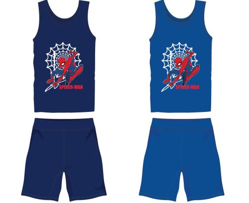 Completo estivo Spiderman in cotone - set maglietta-pantaloncini - blu medio - 122