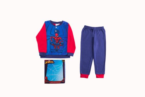 Thick cotton children's pajamas - Spiderman - dark blue-red - 98
