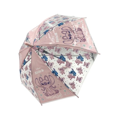 Disney Stitch félautomata esernyő - 68cm - Rózsaszín