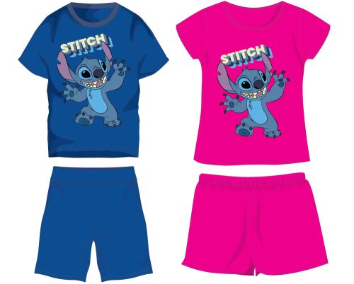 Completo estivo in cotone Disney Stitch: set maglietta e pantaloncini