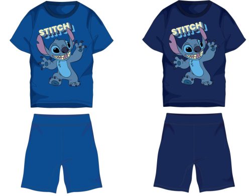 Disney Stitch pamut nyári együttes - póló-rövidnadrág szett - sötétkék - 122