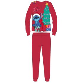   Stitch vastag interlock karácsonyi pamut pizsama kisfiúknak