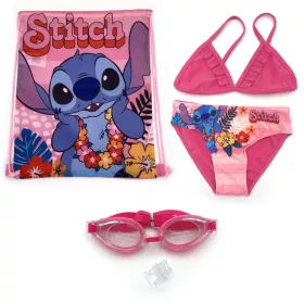   Disney Stitch 3 részes strand szett (tornazsák+úszószemüveg+bikini fürdőruha szett) 7-8 éves korig