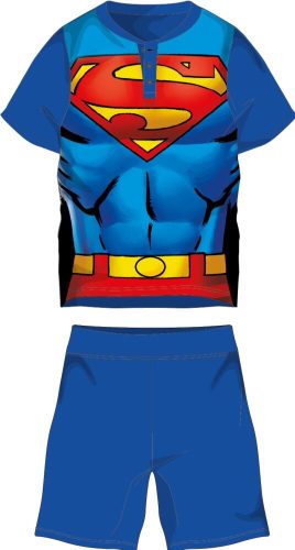 Superman nyári rövid ujjú gyerek pamut pizsama - jersey pizsama - középkék - 122