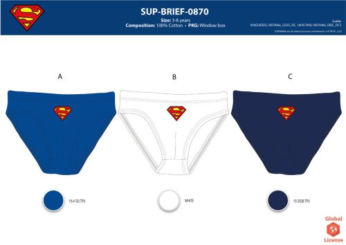 Chlapčenská spodná bielizeň Superman - 3-dielna bavlnená spodná bielizeň - 122-128
