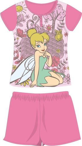 Letné bavlnené pyžamo s krátkym rukávom Disney Tinkerbell pre deti - džersejové pyžamko - ružové