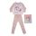Hosszú vékony pamut gyerek pizsama - Unikornis - Jersey - világosrózsaszín - 104