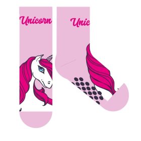 Unikornis csúszásgátlós teliplüss normál zokni gyerekeknek 