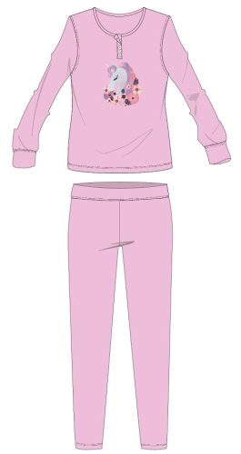 Unicorn cotton flannel pajamas - winter thick children's pajamas - light pink - 122