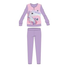 Unikornis téli pamut gyerek pizsama - interlock pizsama 