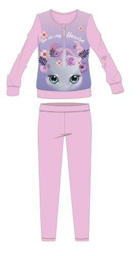 Unikornis téli pamut gyerek pizsama - interlock pizsama - You are my Unicorn felirattal - világosrózsaszín - 104