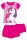 Unikornis pamut nyári együttes - póló-rövidnadrág szett - pink - 116
