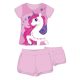 Completo estivo in cotone con unicorno - Set maglietta e pantaloncini - rosa chiaro - 110
